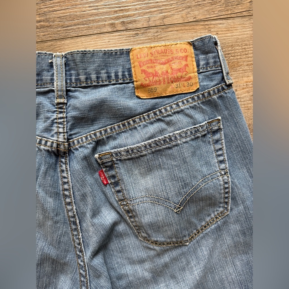 Levi's Light Blue Straight Jeans 31 x 26 - Picture 4 of 6